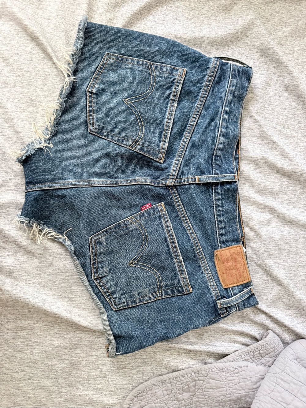 Levi's Cutoff Denim Shorts in Medium Blue